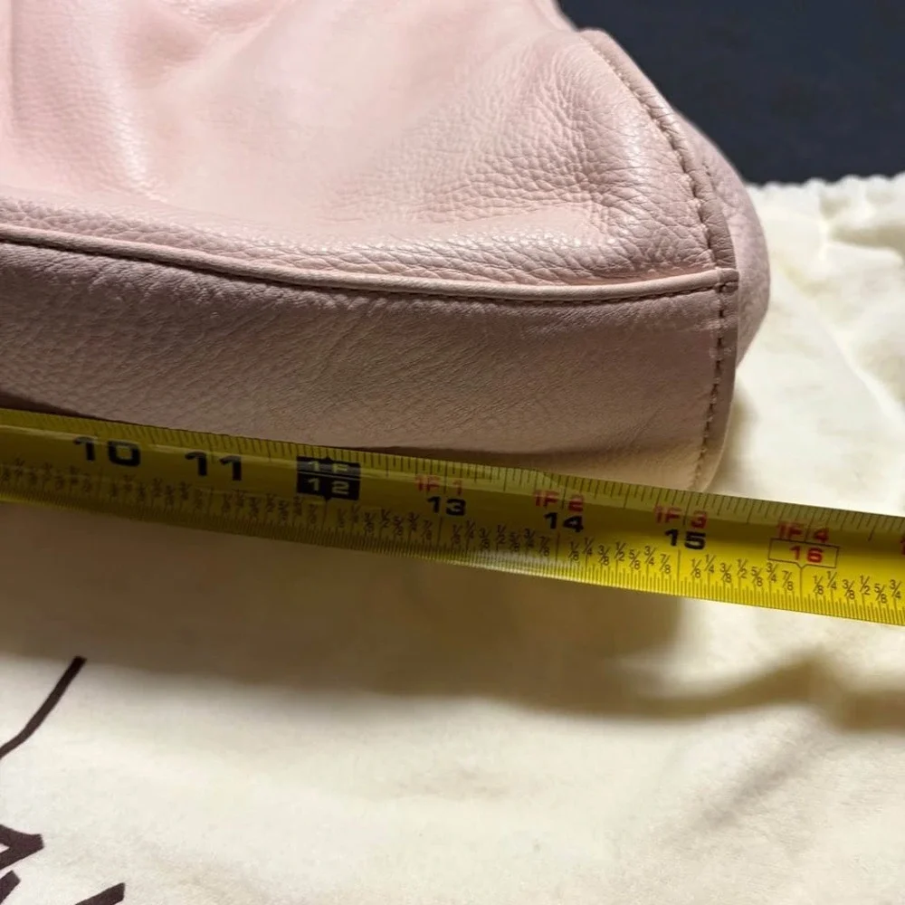 Cole Haan Blush Pink Pebbled Leather Hobo Shoulder Bag Dust Bag Wristlet EUC
